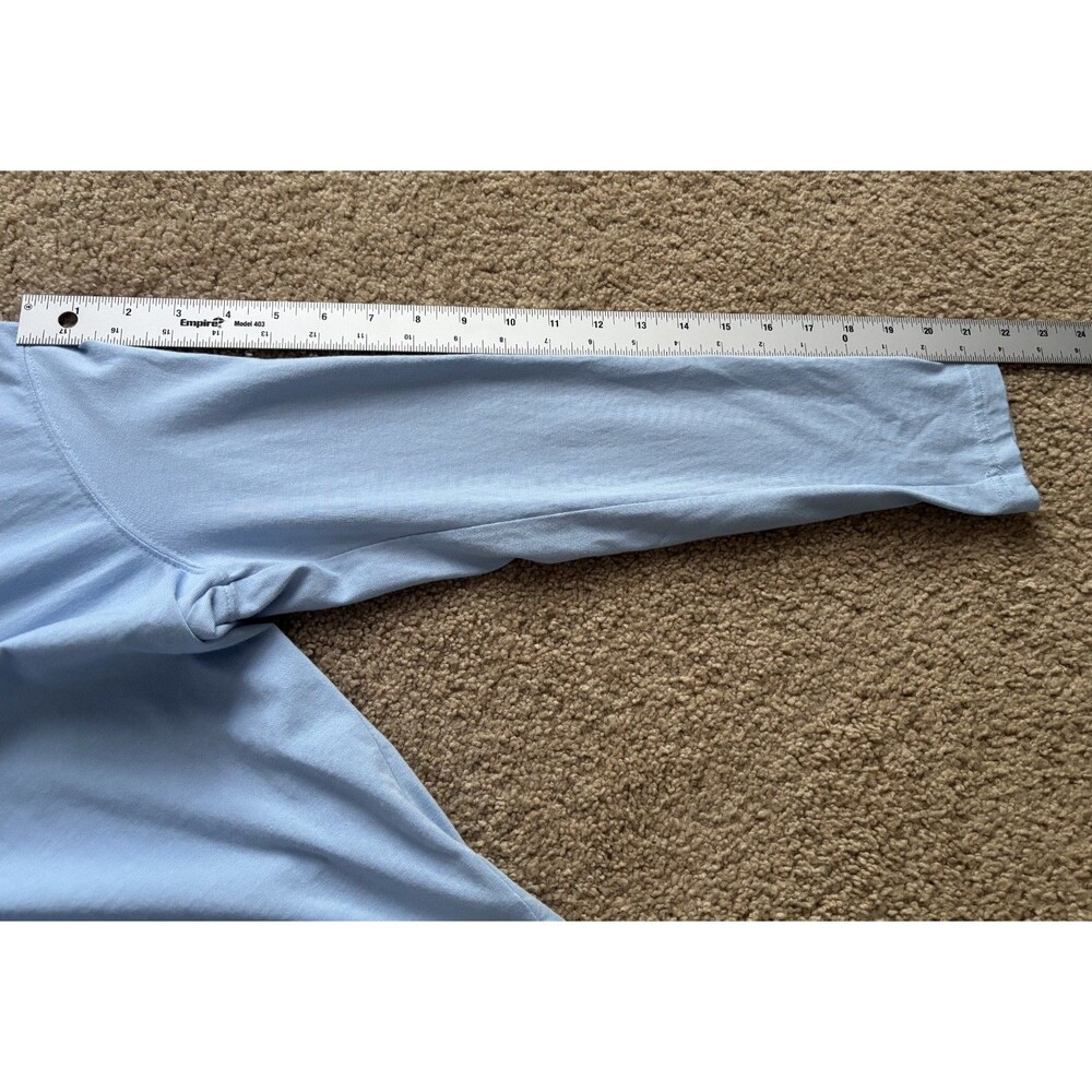 LL Bean OCAR3 Women’s V-neck Long Sleeve T-shirt Size Small Light Blue Cotton - Picture 6 of 7